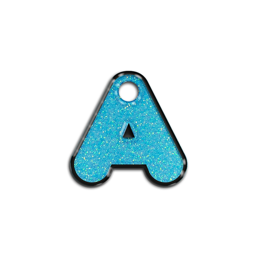 A Harfi Rounded Açık Mavi Glitter | İsimlik