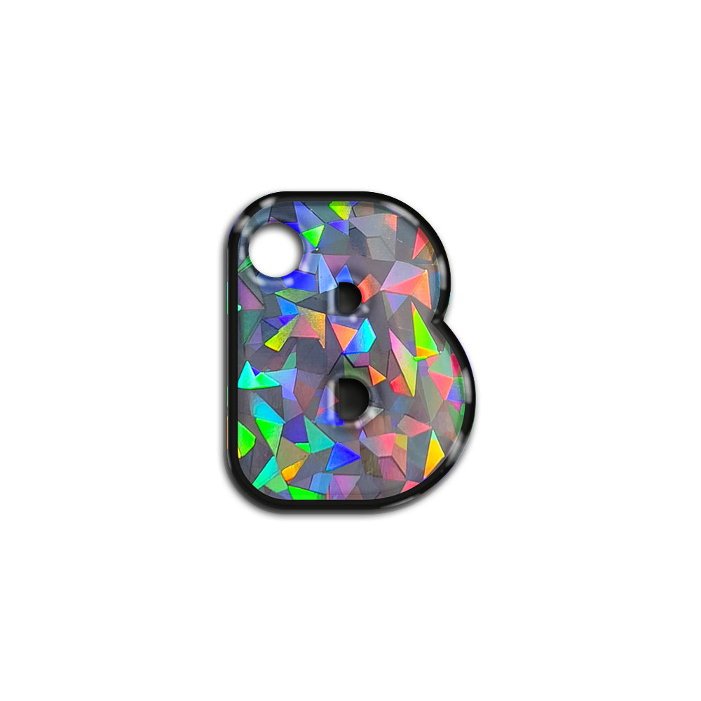 B Harfi Rounded Gri Holo | İsimlik