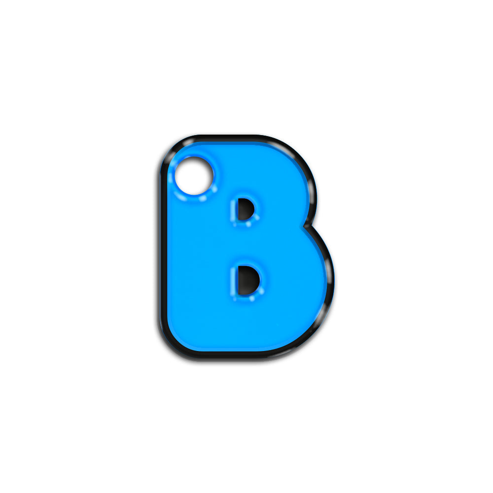 B Harfi Rounded Mavi Neon | İsimlik