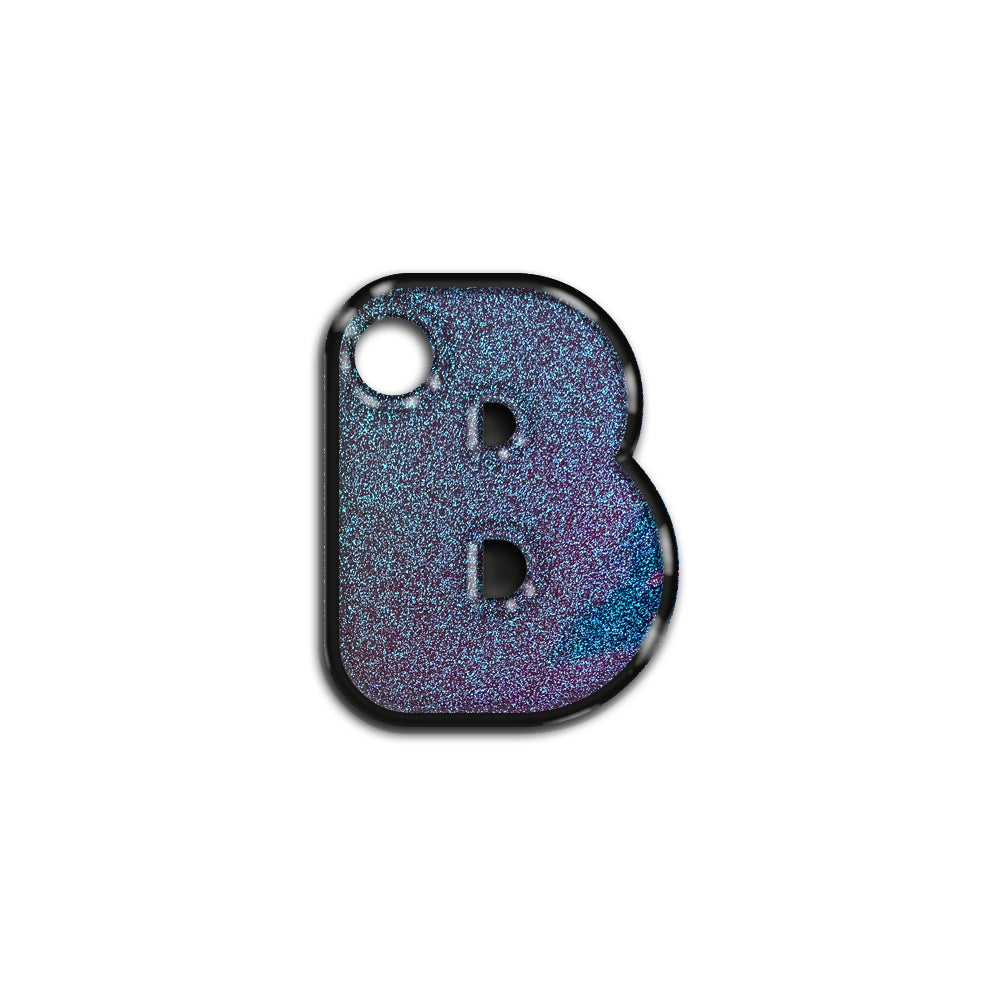 B Harfi Rounded Opal Mavi Glitter | İsimlik