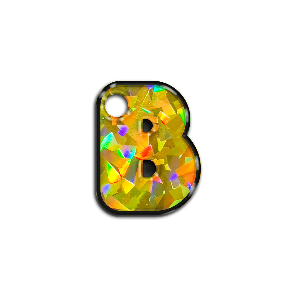 B Harfi Rounded Sarı Holo | İsimlik