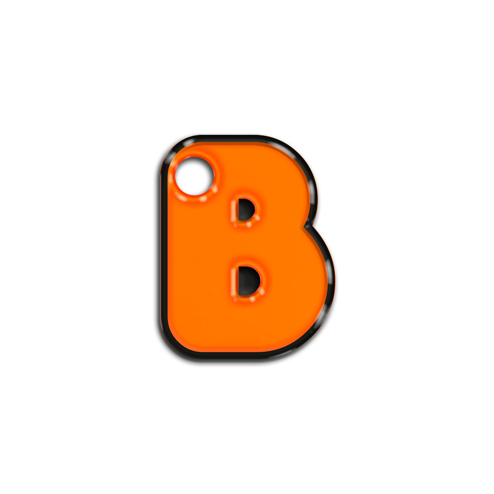 B Harfi Rounded Turuncu Neon | İsimlik
