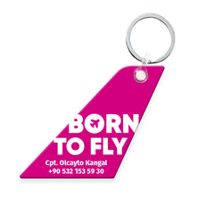 Born To Fly Pembe | Akrilik Anahtarlık - Evcil hayvanlar için mükemmel bir ürün.