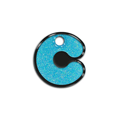 C Harfi Rounded Açık Mavi Glitter | İsimlik