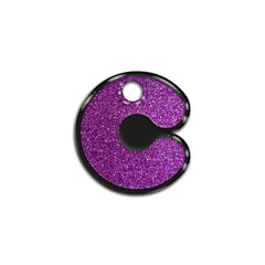 C Harfi Rounded Mor Glitter | İsimlik