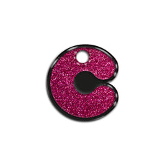 C Harfi Rounded Fuşya Glitter | İsimlik