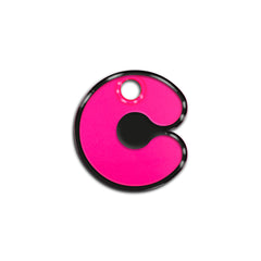 C Harfi Rounded Pembe Neon | İsimlik