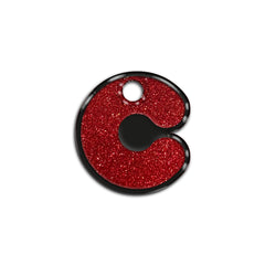 C Harfi Rounded Red Glitter | İsimlik
