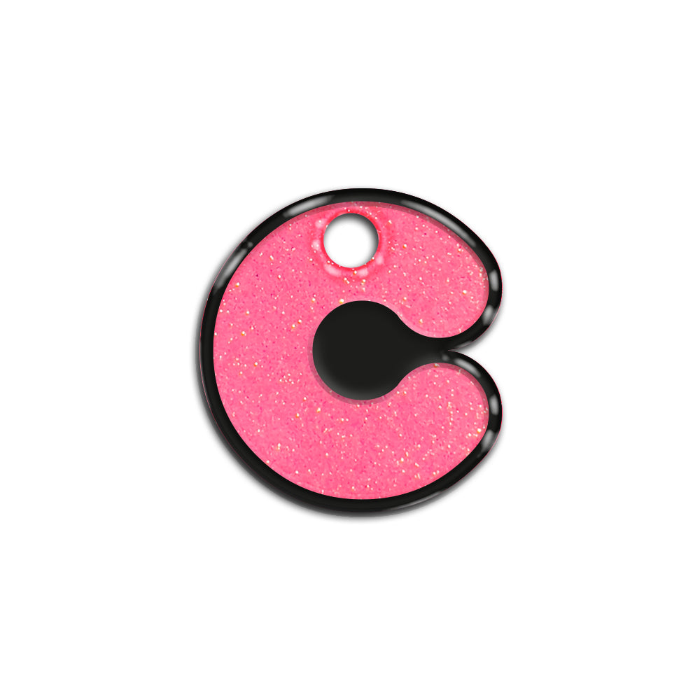 C Harfi Rounded Şeker Pembe Glitter | İsimlik