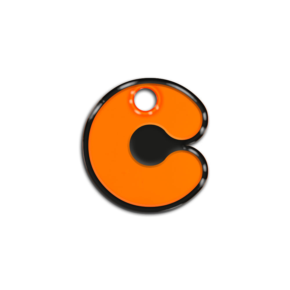 C Harfi Rounded Turuncu Neon | İsimlik