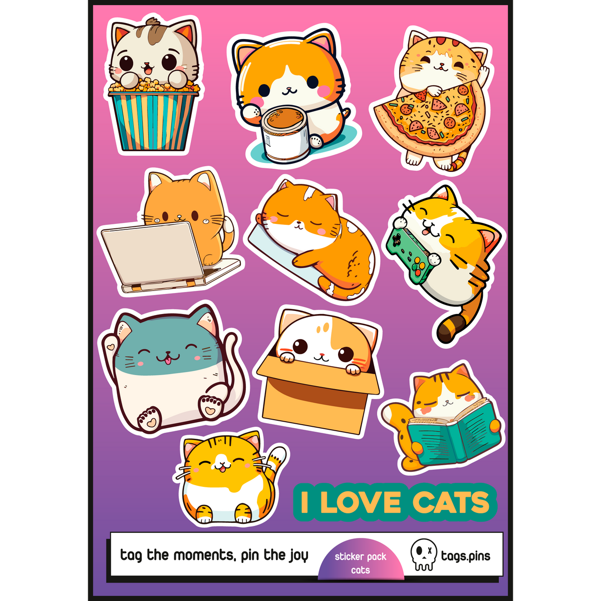 Cats | 10'lu Sticker Seti
