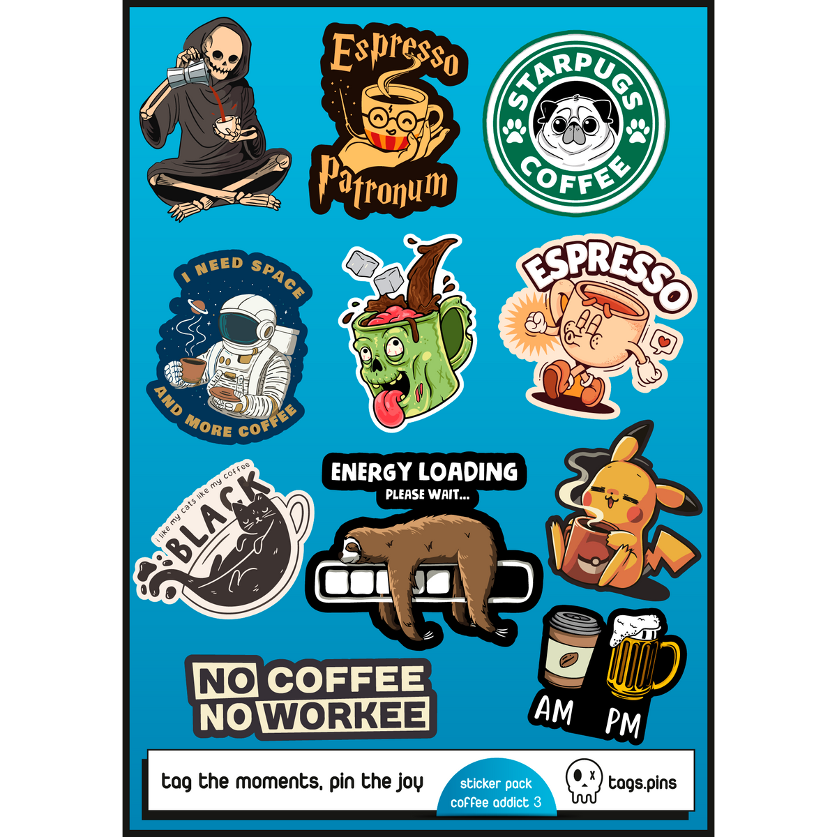 Coffee Addict 3 | 10'lu Sticker Seti