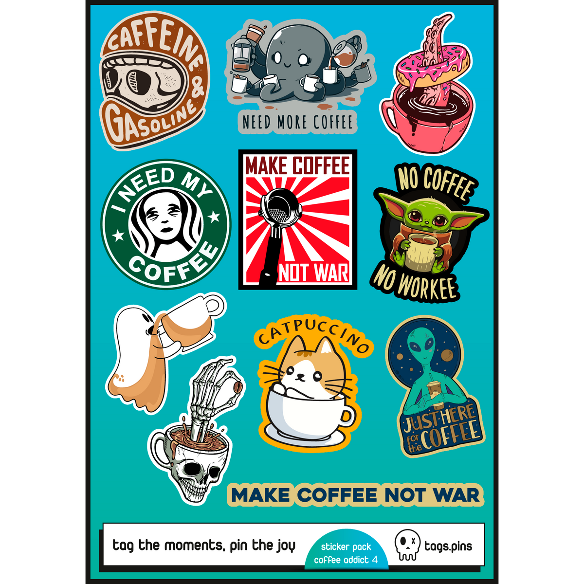 Coffee Addict 4 | 10'lu Sticker Seti