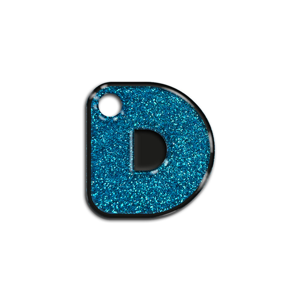 D Harfi Rounded Mavi Glitter | İsimlik
