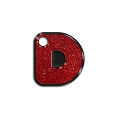 D Harfi Rounded Red Glitter | İsimlik