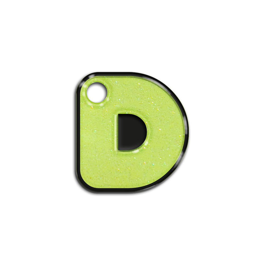 D Harfi Rounded Sarı Glitter | İsimlik