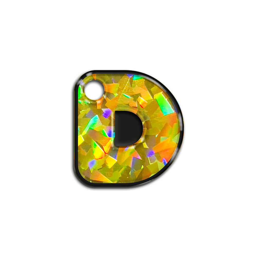 D Harfi Rounded Sarı Holo | İsimlik