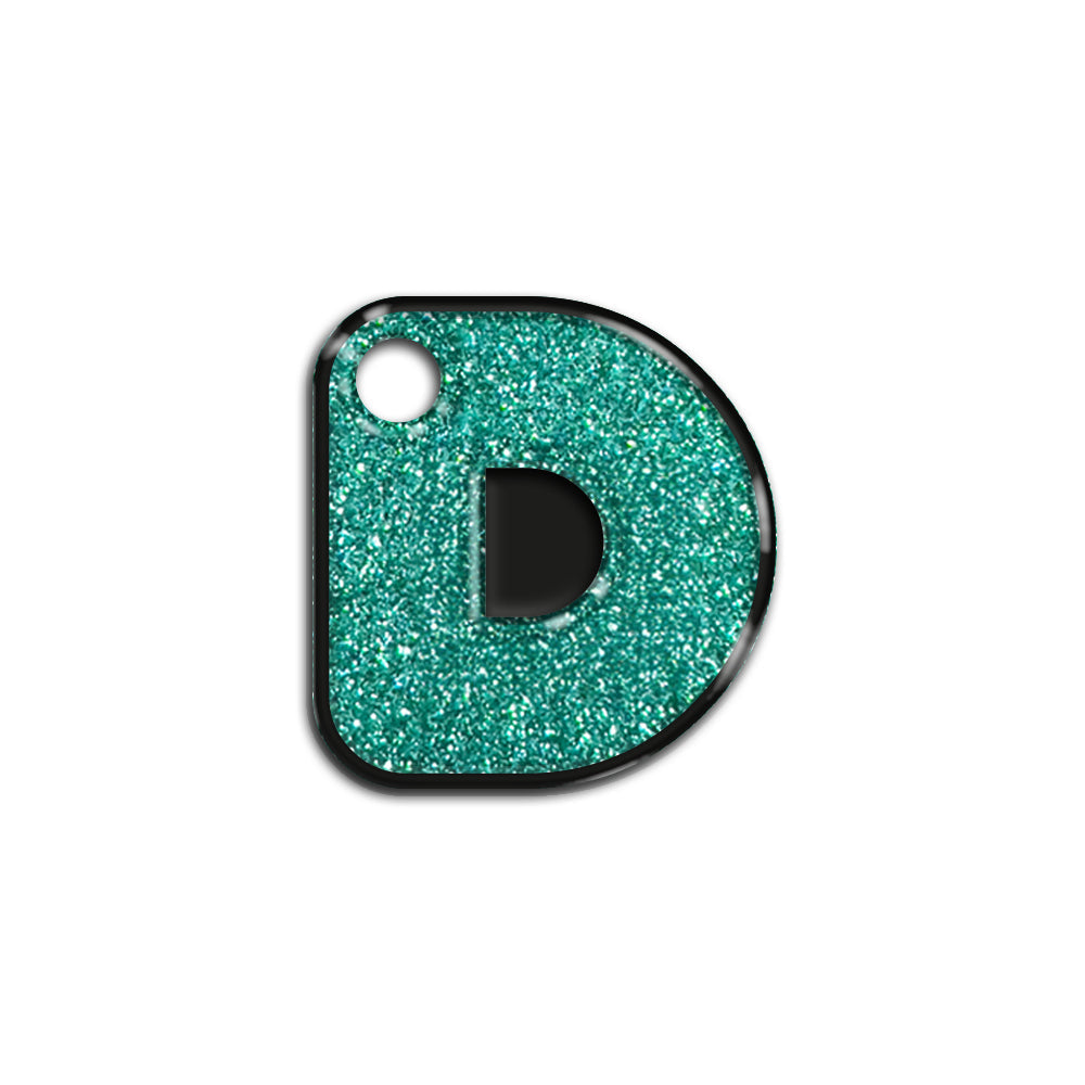D Harfi Rounded Su Yeşil Glitter | İsimlik