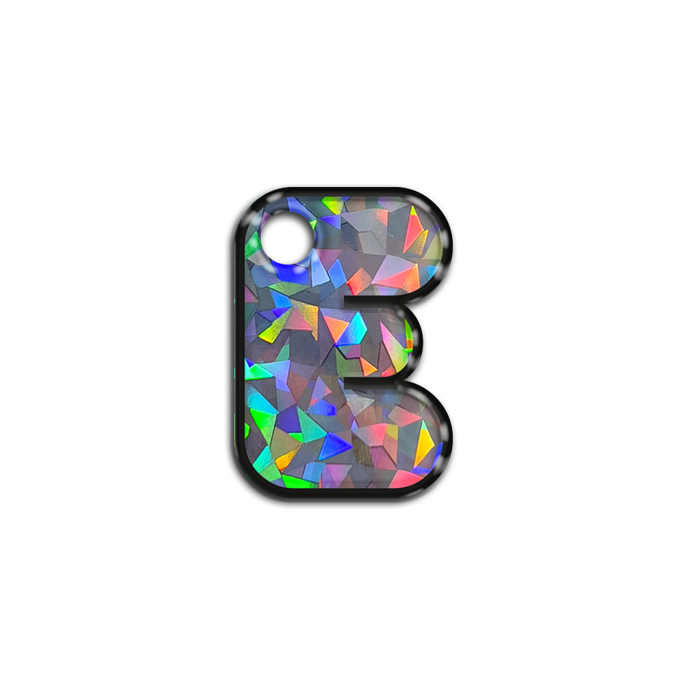 E Harfi Rounded Gri Holo | İsimlik