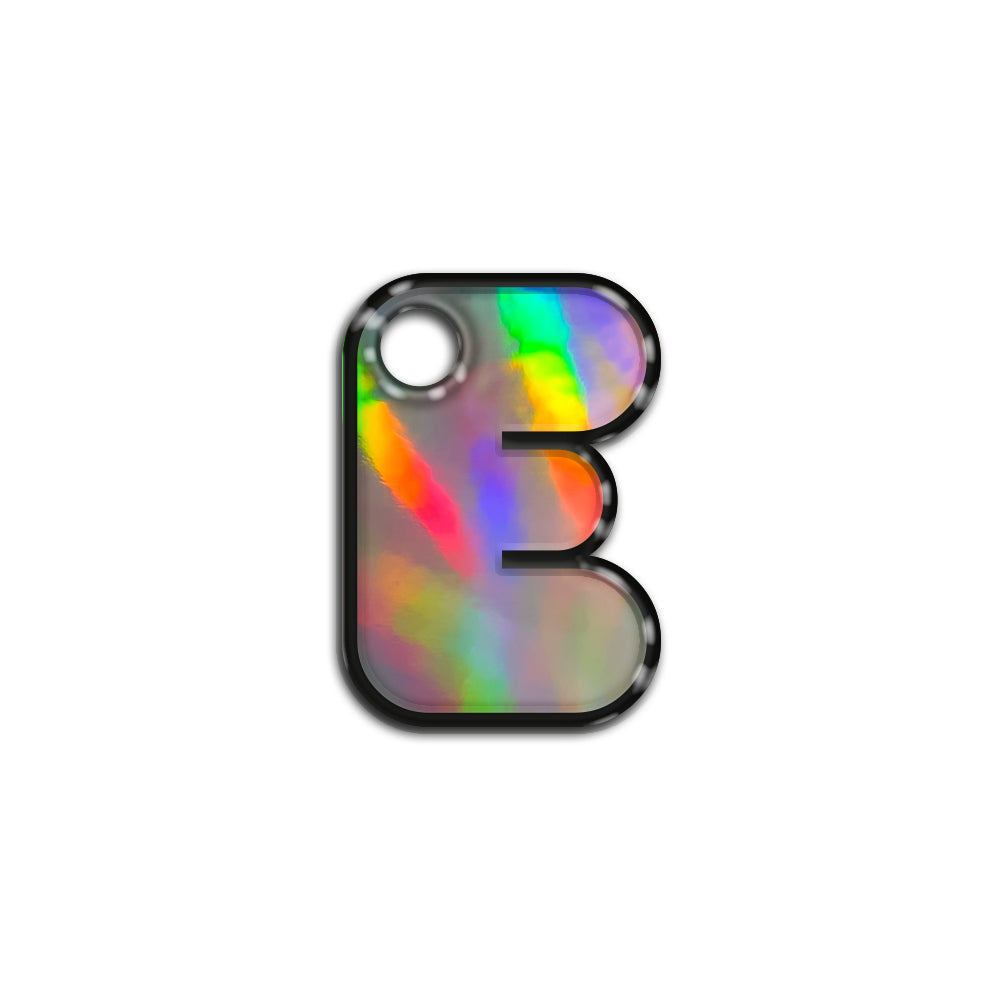 E Harfi Rounded Holographic | İsimlik