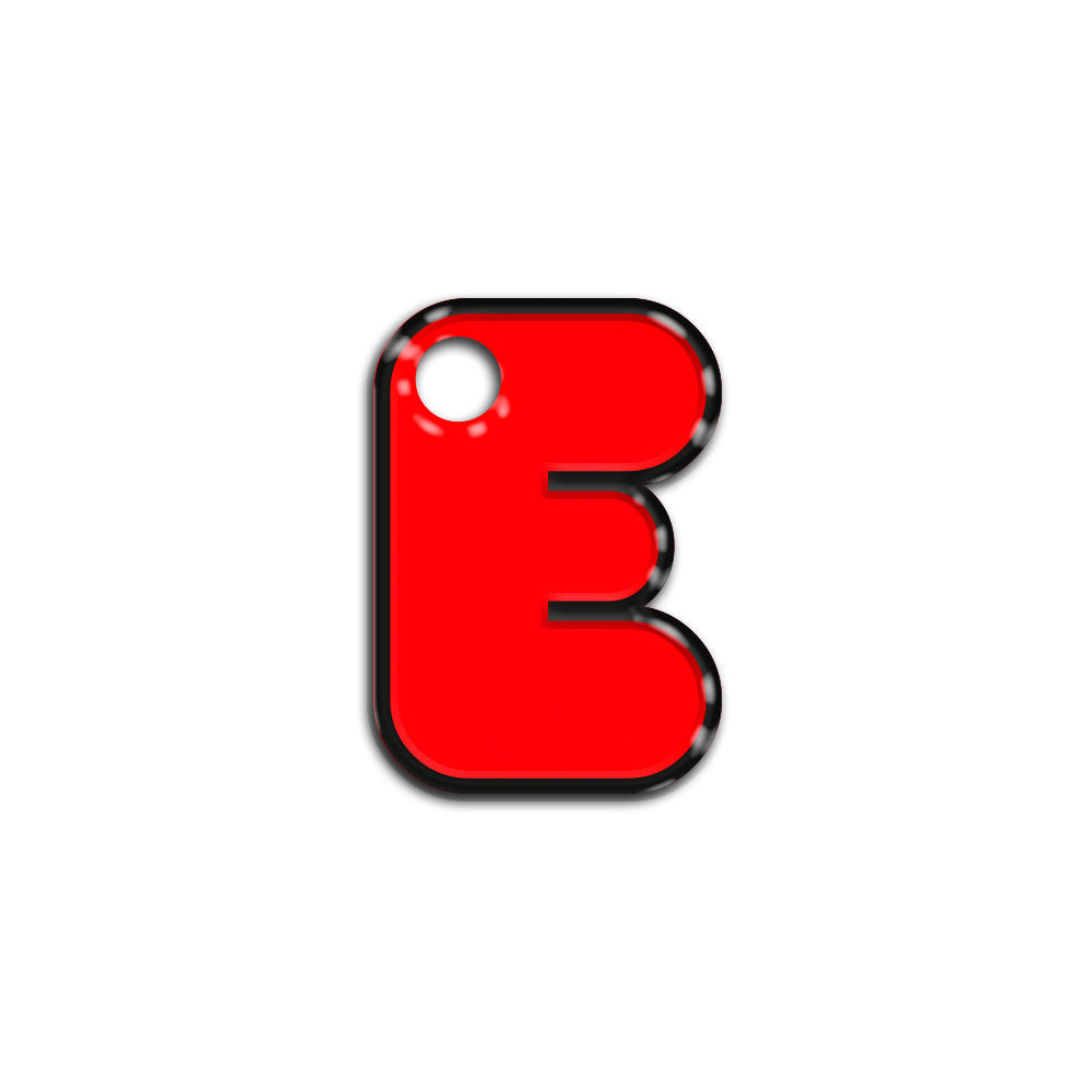 E Harfi Rounded Red Neon | İsimlik