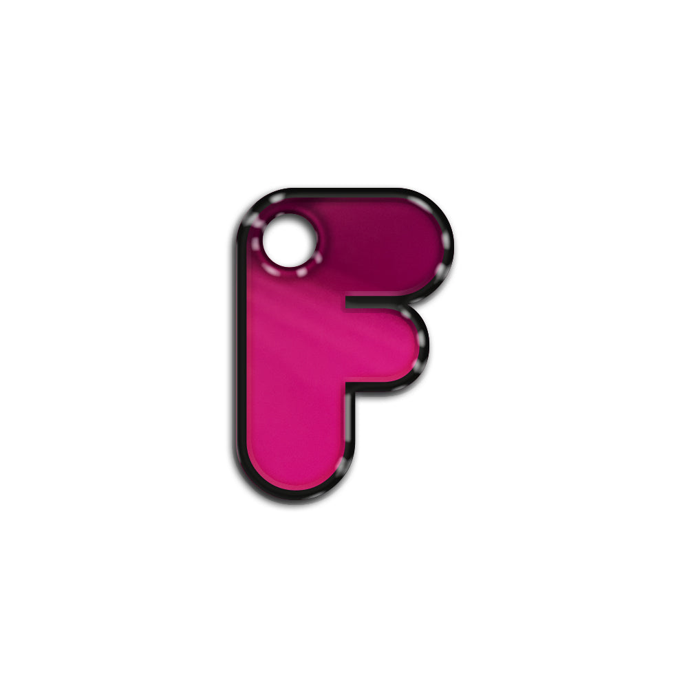 F Harfi Rounded Fuşya Metalik | İsimlik
