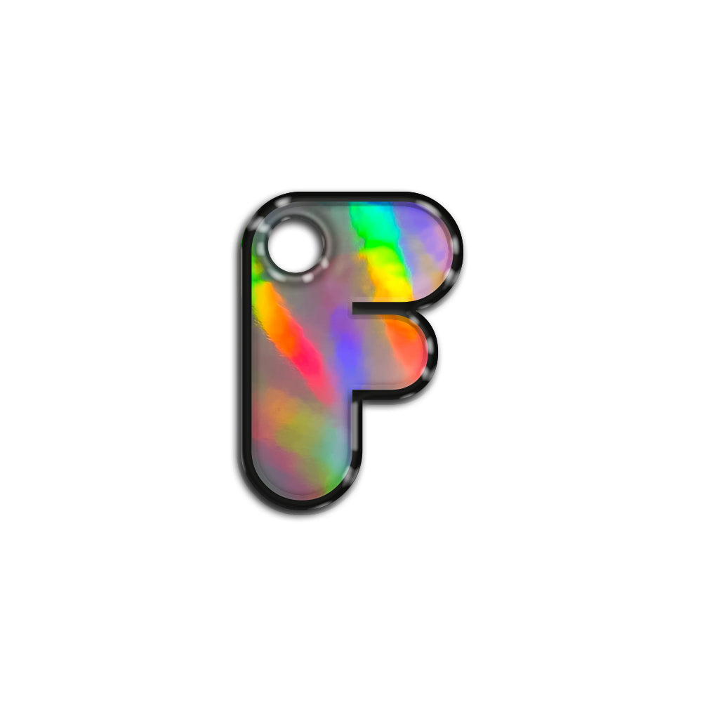 F Harfi Rounded Holographic | İsimlik