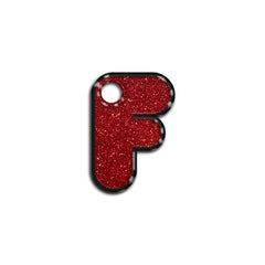F Harfi Rounded Red Glitter | İsimlik
