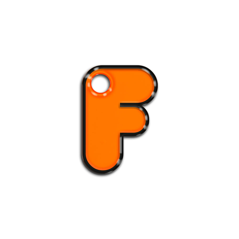 F Harfi Rounded Turuncu Neon | İsimlik