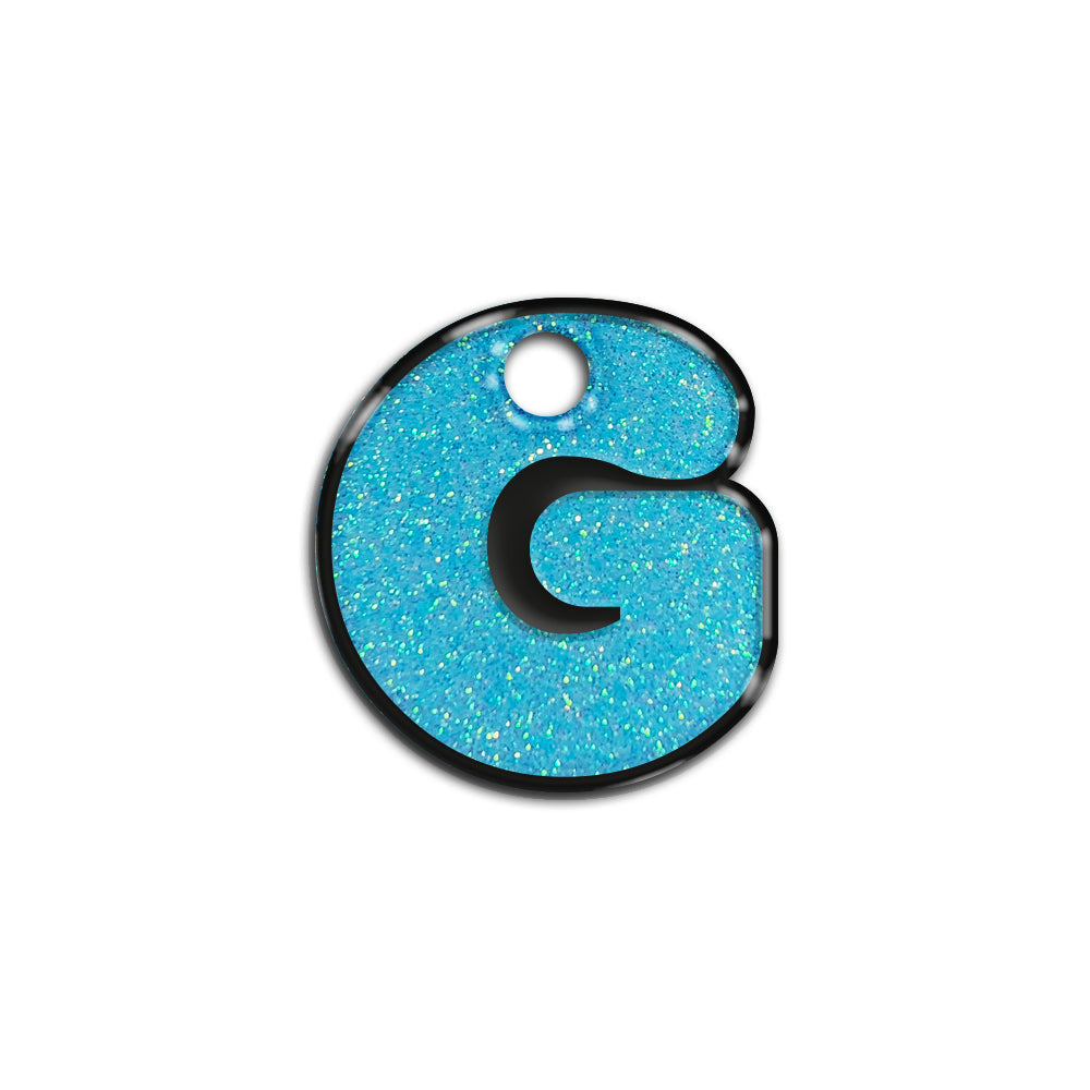 G Harfi Rounded Açık Mavi Glitter | İsimlik