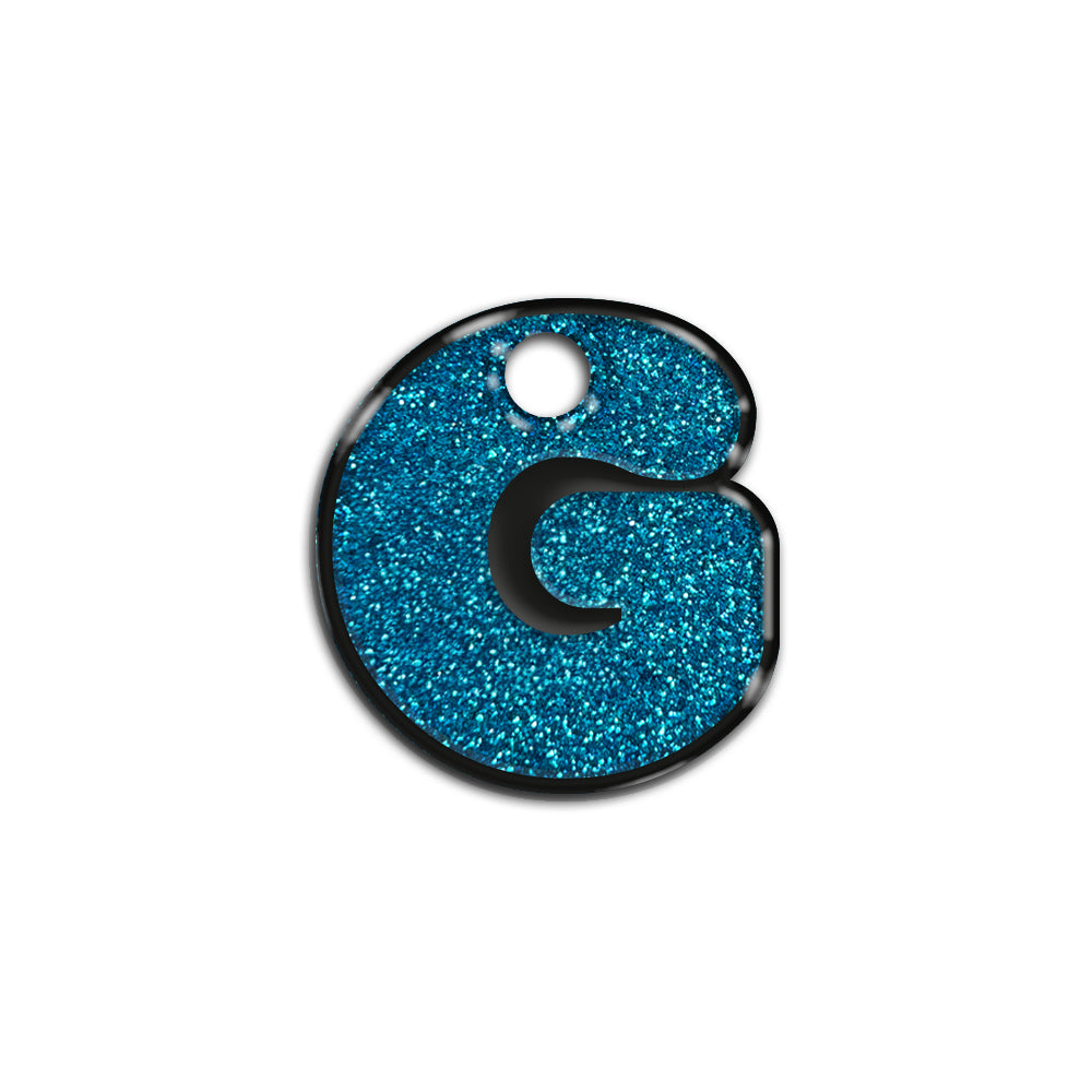 G Harfi Rounded Mavi Glitter | İsimlik