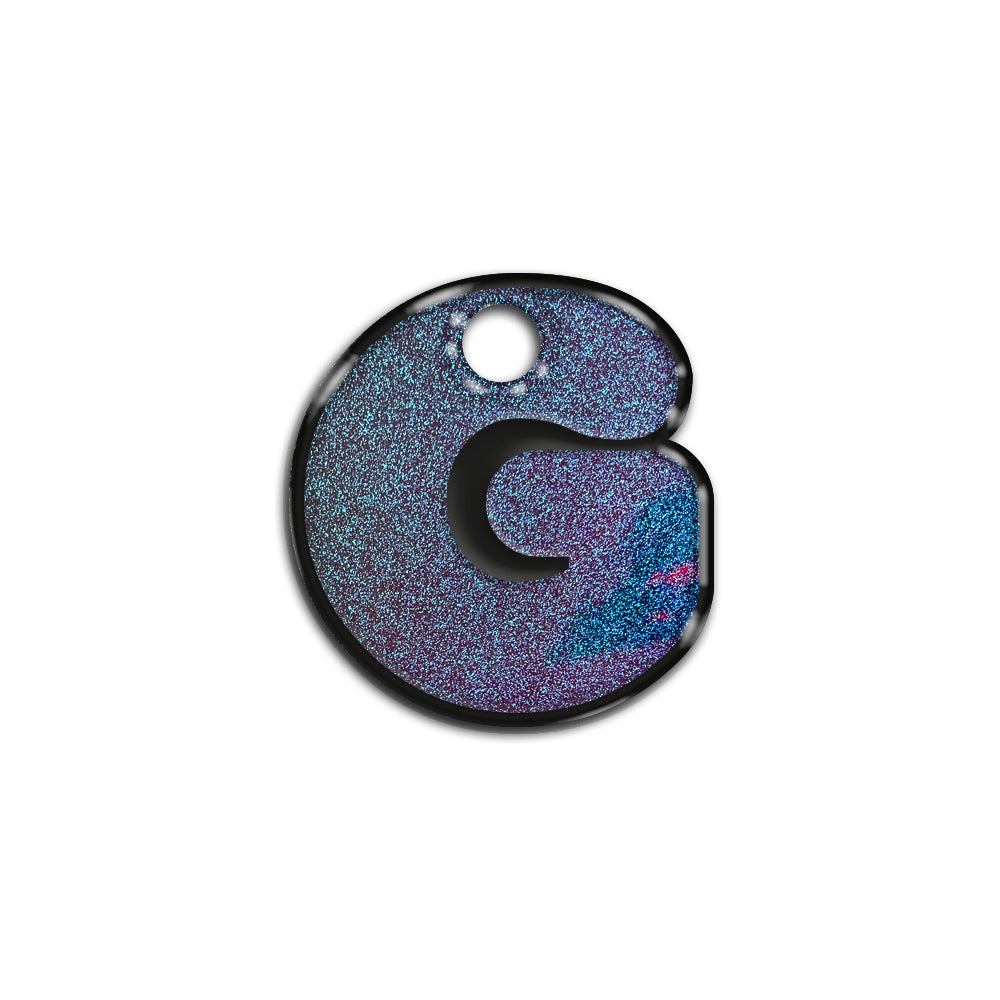 G Harfi Rounded Opal Mavi Glitter | İsimlik