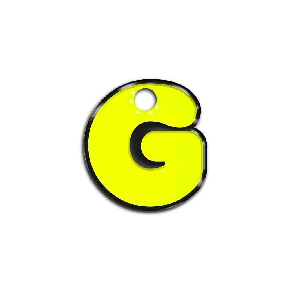 G Harfi Rounded Sarı Neon | İsimlik