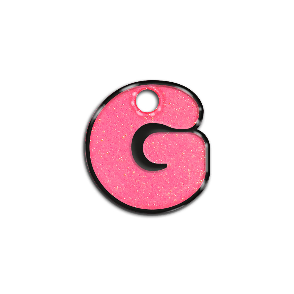 G Harfi Rounded Şeker Pembe Glitter | İsimlik