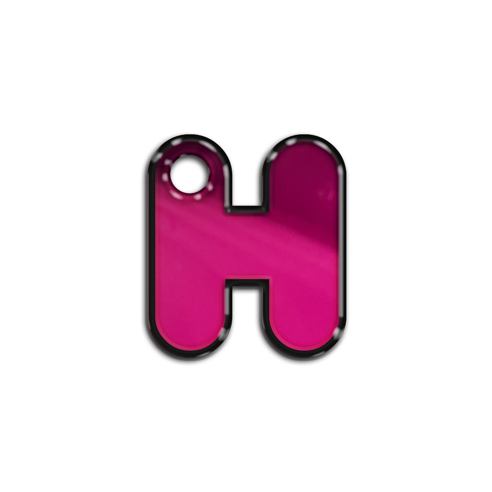 H Harfi Rounded Fuşya Metalik | İsimlik