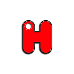 H Harfi Rounded Red Neon | İsimlik