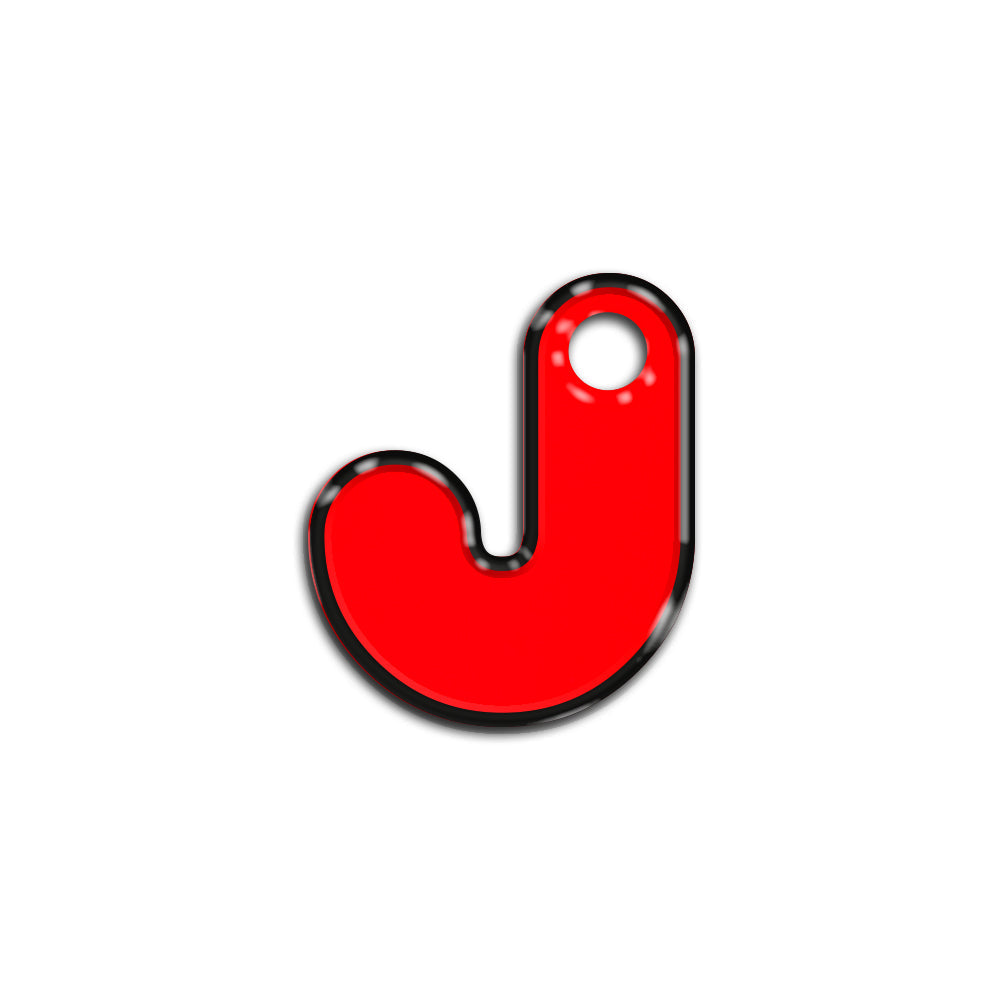 J Harfi Rounded Red Neon | İsimlik