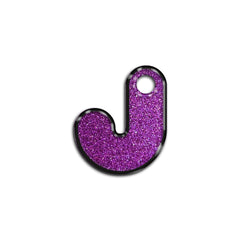 J Harfi Rounded Mor Glitter | İsimlik