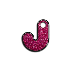 J Harfi Rounded Fuşya Glitter | İsimlik