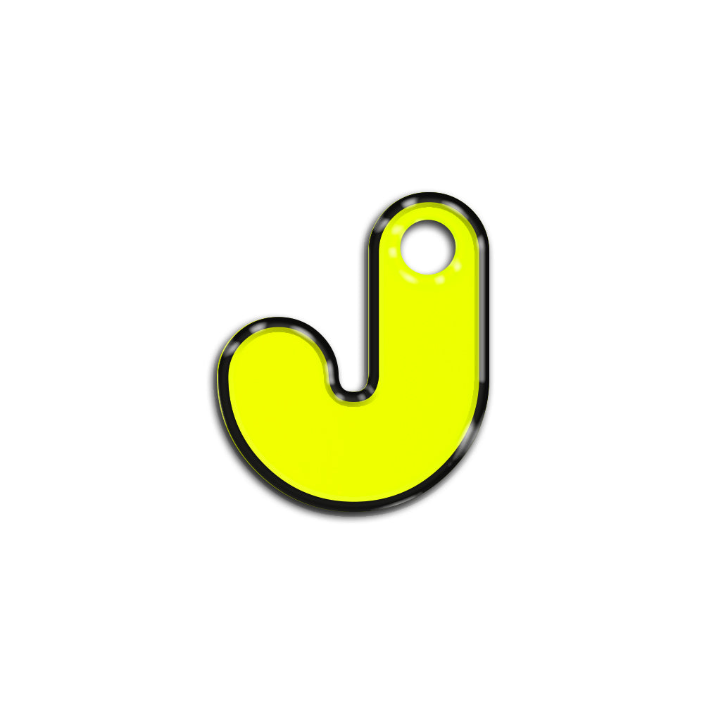 J Harfi Rounded Sarı Neon | İsimlik