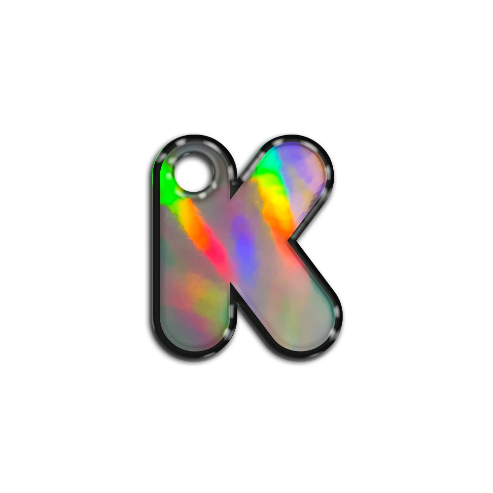 K Harfi Rounded Holographic | İsimlik