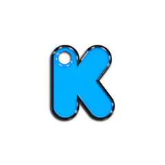 K Harfi Rounded Mavi Neon | İsimlik
