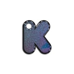 K Harfi Rounded Opal Mavi Glitter | İsimlik