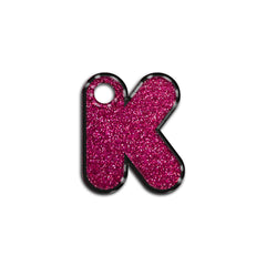 K Harfi Rounded Fuşya Glitter | İsimlik