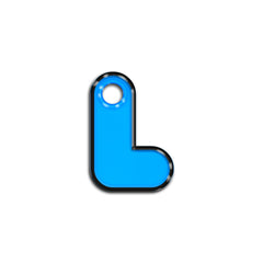 L Harfi Rounded Mavi Neon | İsimlik