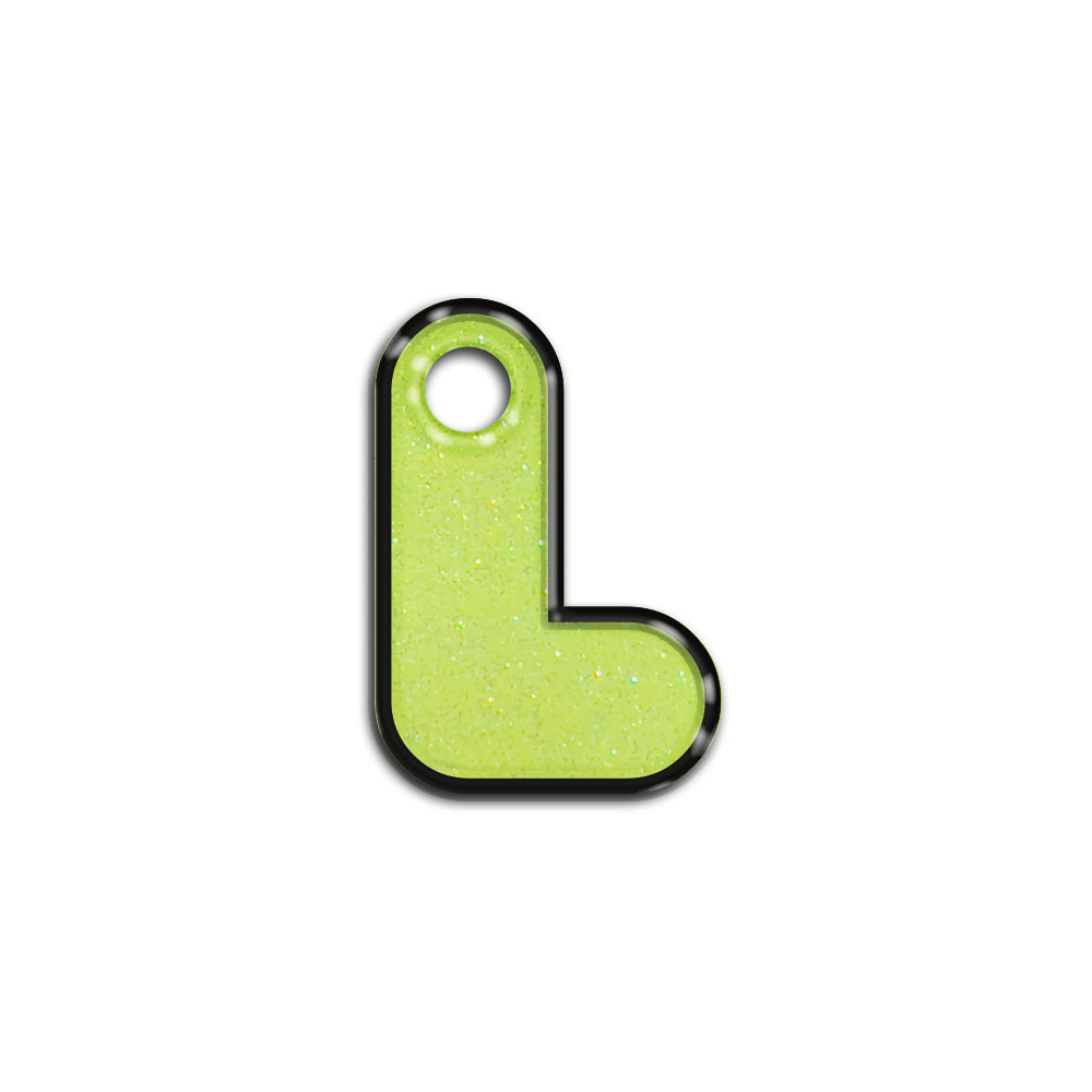 L Harfi Rounded Sarı Glitter | İsimlik