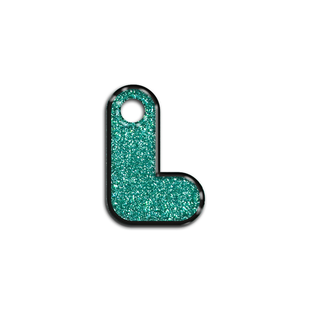 L Harfi Rounded Su Yeşil Glitter | İsimlik