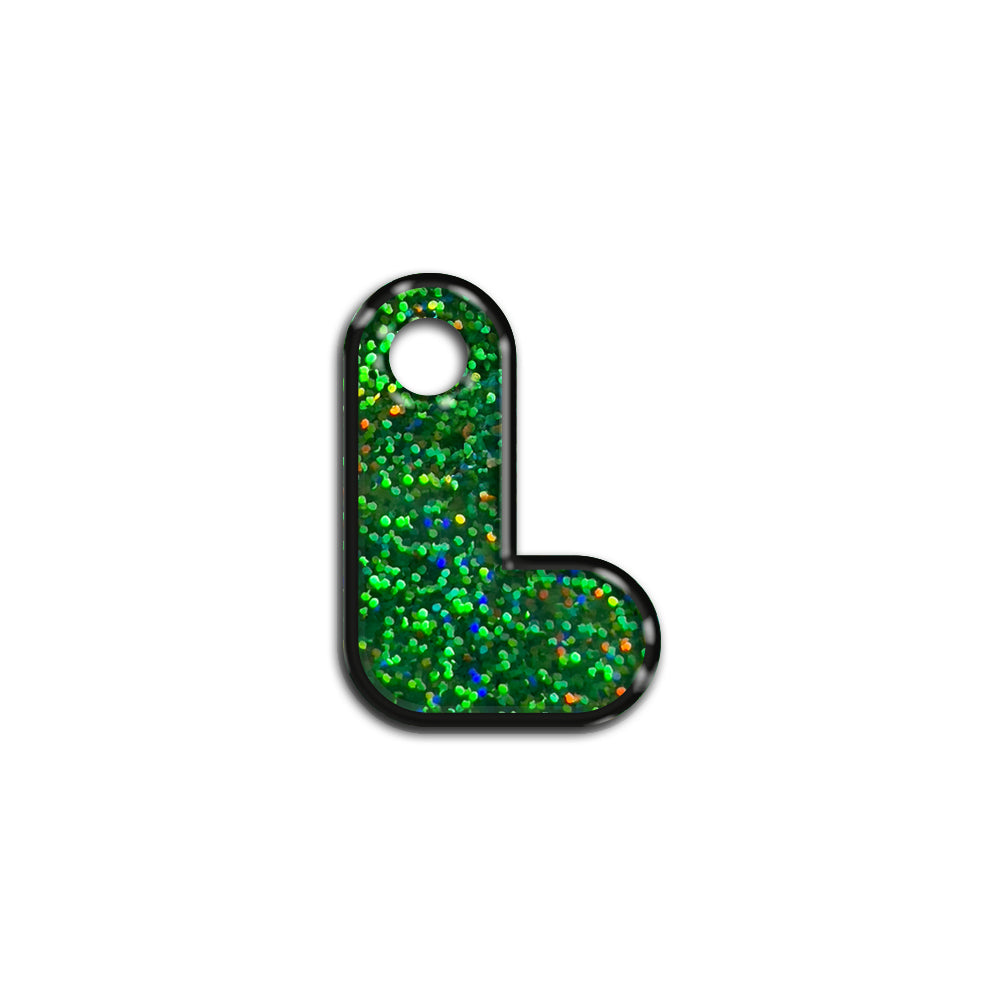 L Harfi Rounded Yeşil Holo | İsimlik
