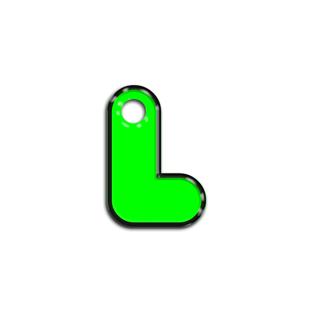 L Harfi Rounded Yeşil Neon | İsimlik