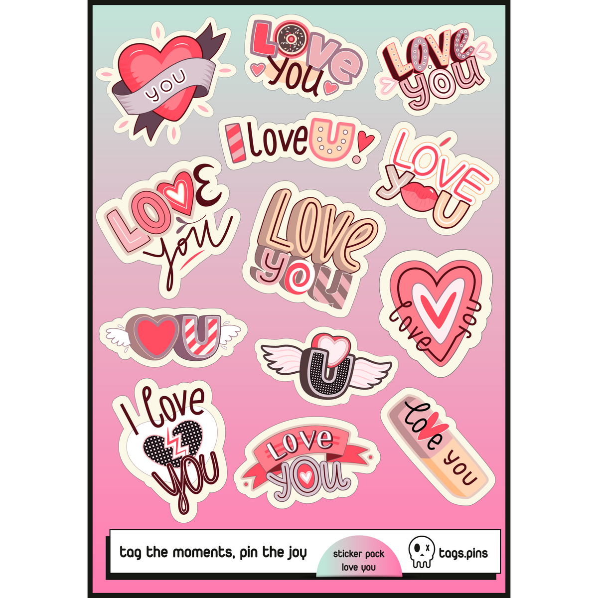 Love You | 10'lu Sticker Seti
